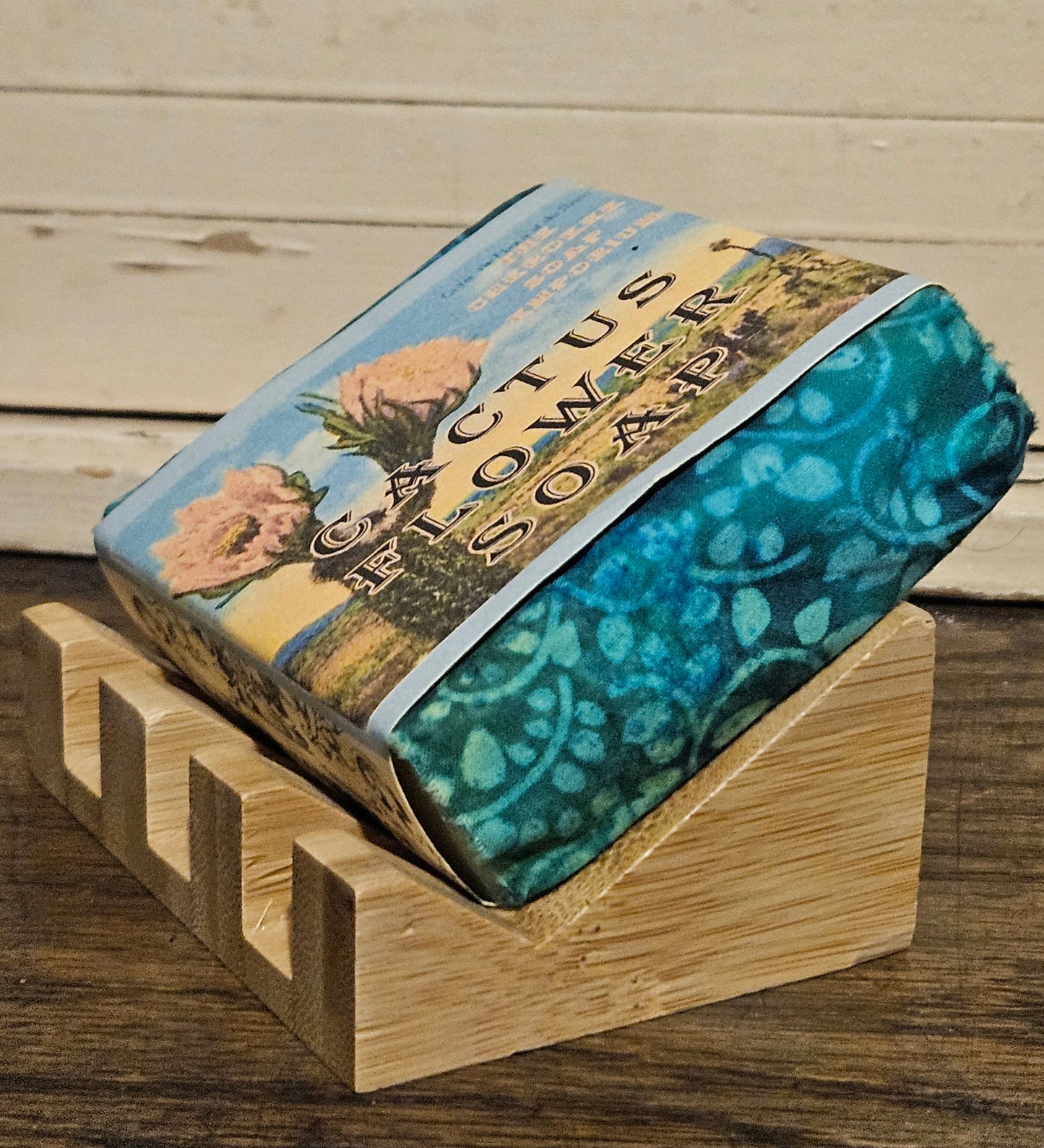 Angled Bamboo Soap Dish