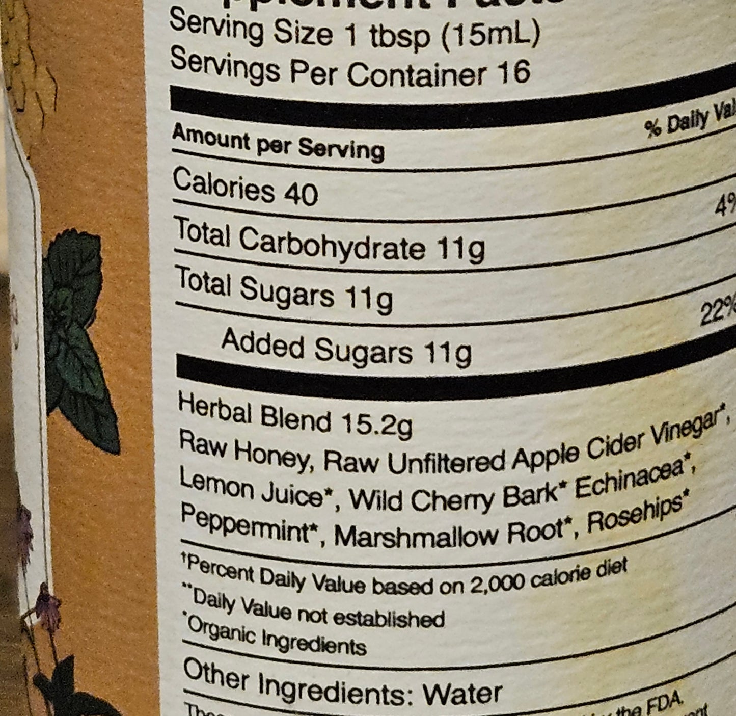 Throat Soothe Raw Honey Herbal Syrup