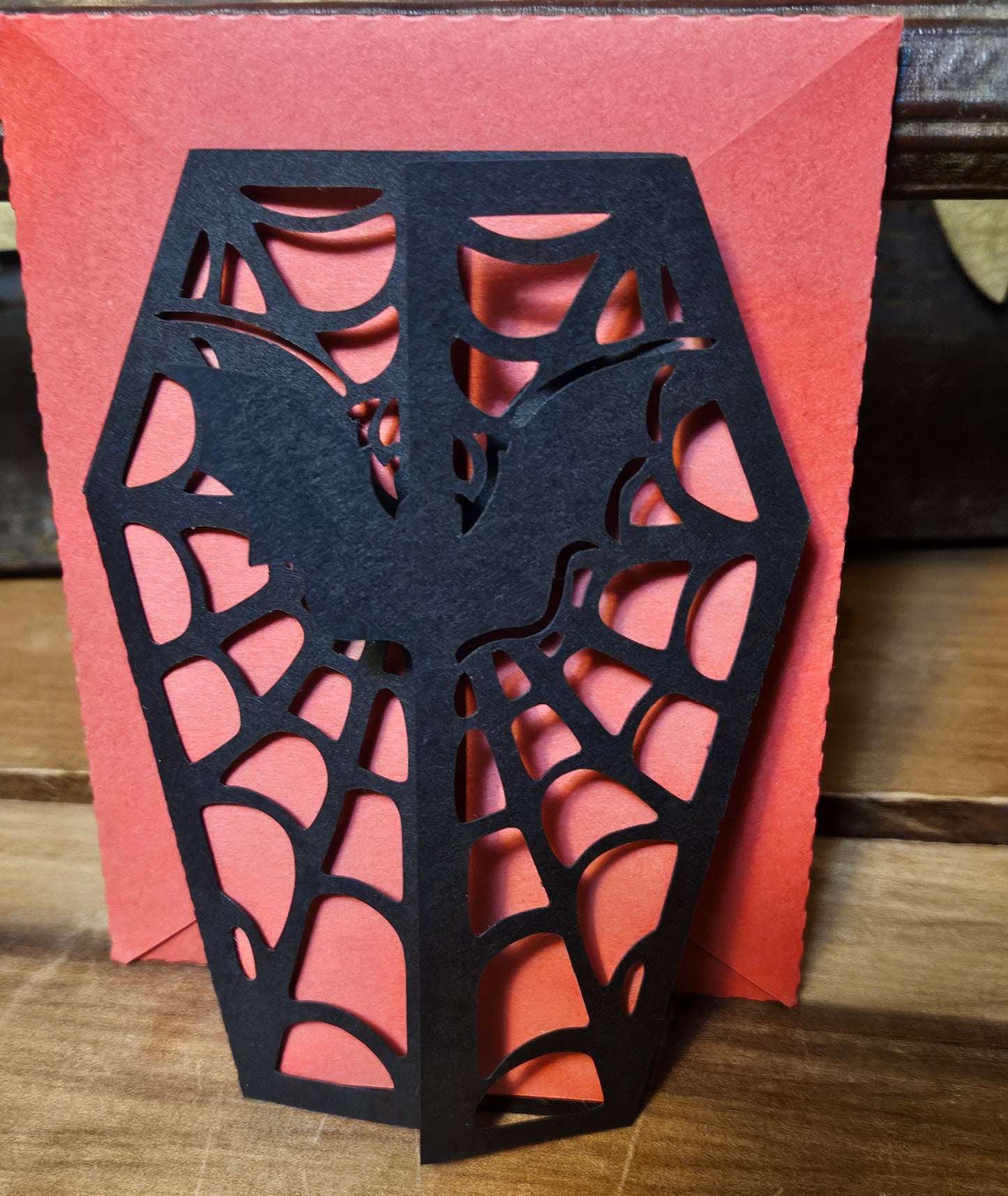 Bat Coffin Papercut Card