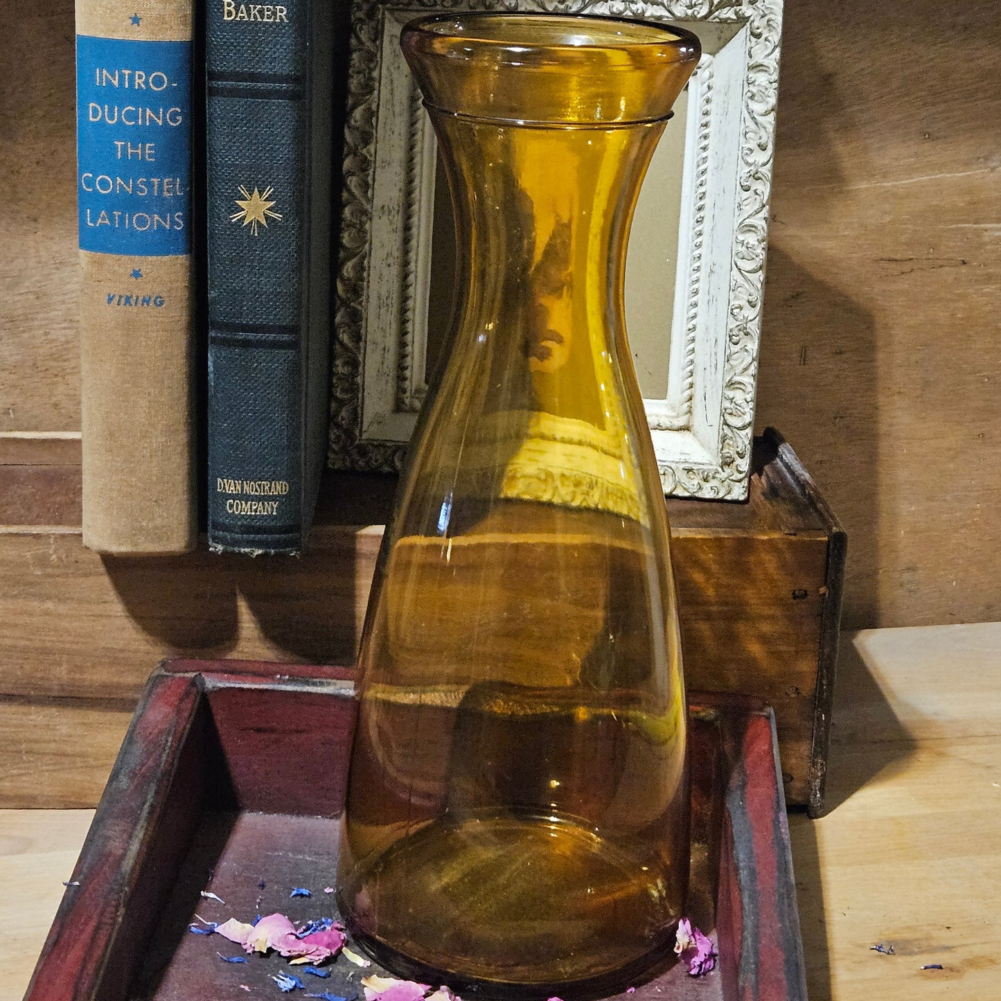 Vintage Gold Glass Vase