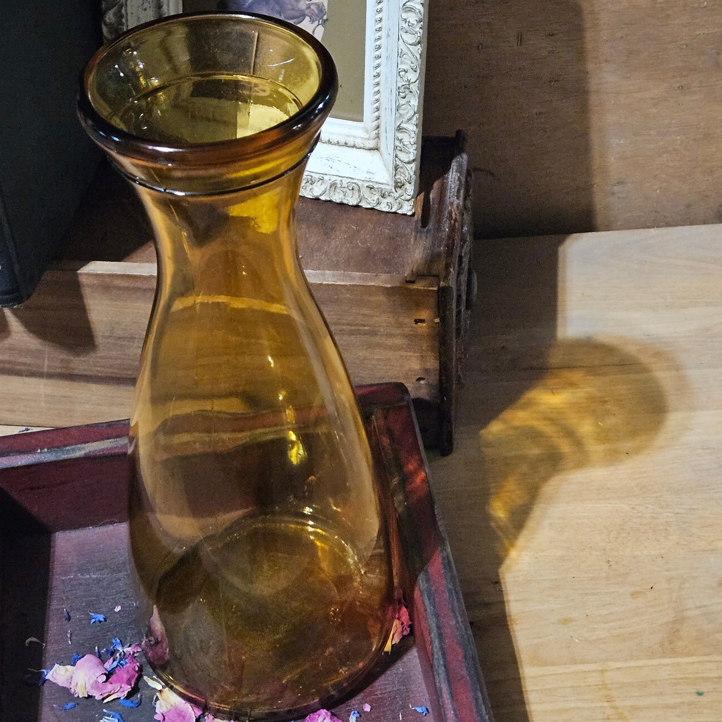 Vintage Gold Glass Vase