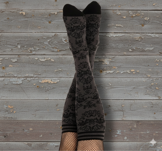 Filagree Bat Knee High Socks
