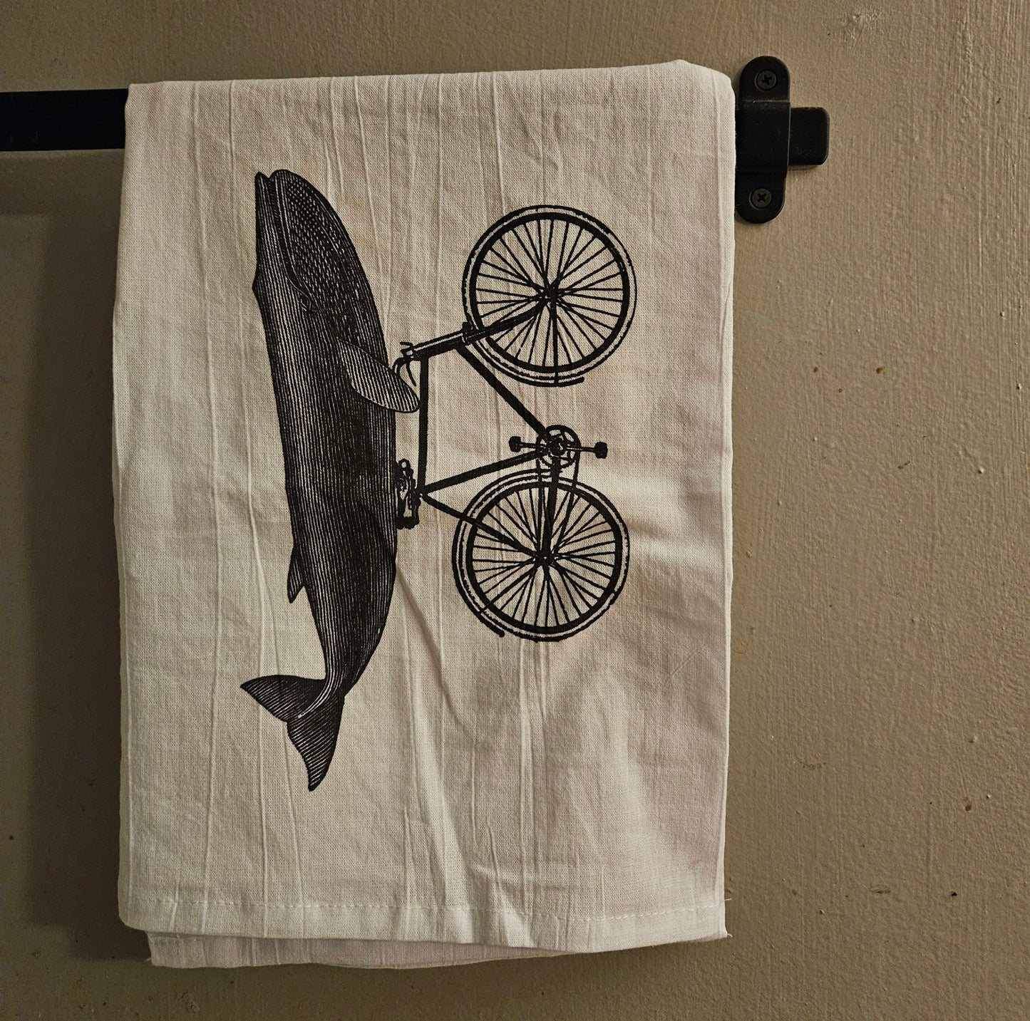 Whale on a Bicycle Tea Towel