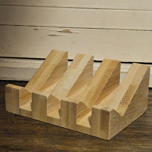Angled Bamboo Soap Dish