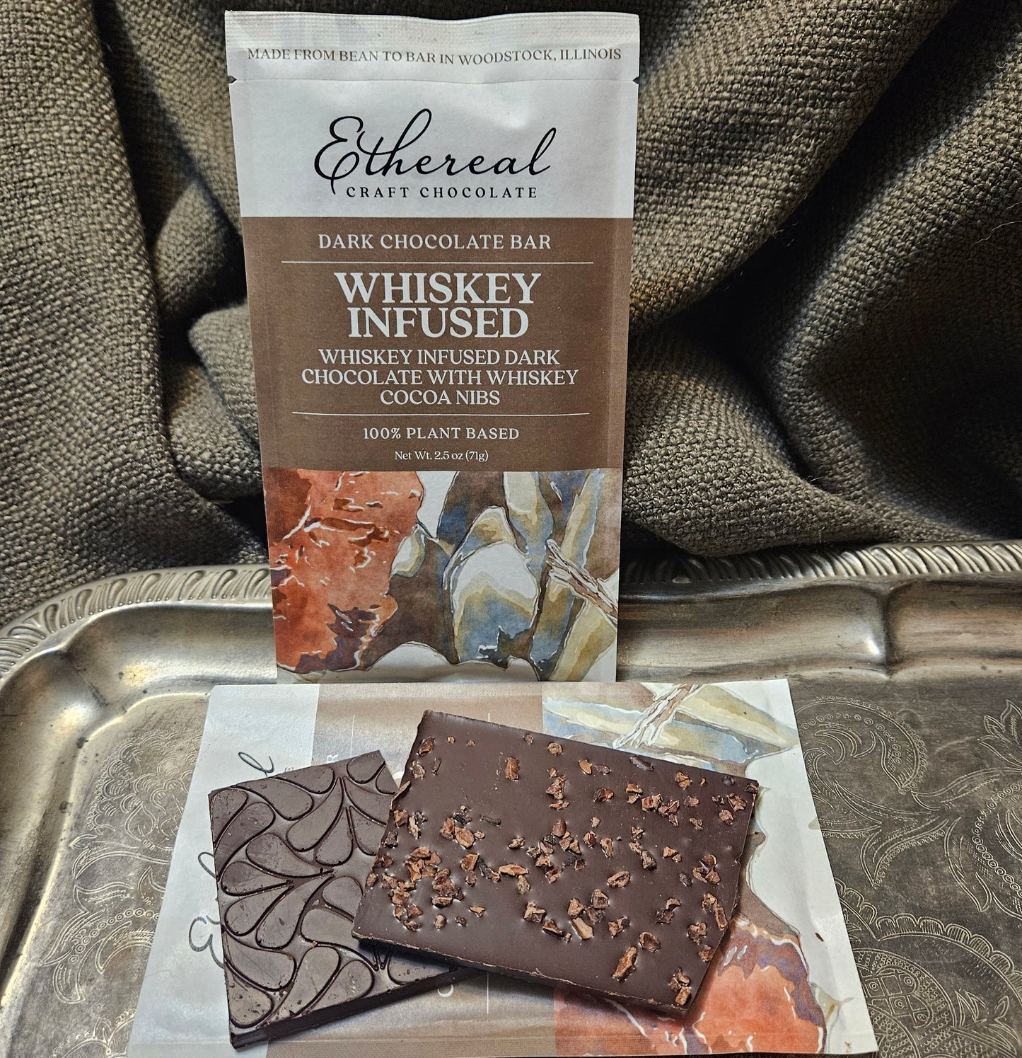 Barra de chocolate negro con infusión de whisky